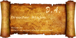 Drescher Alajos névjegykártya
